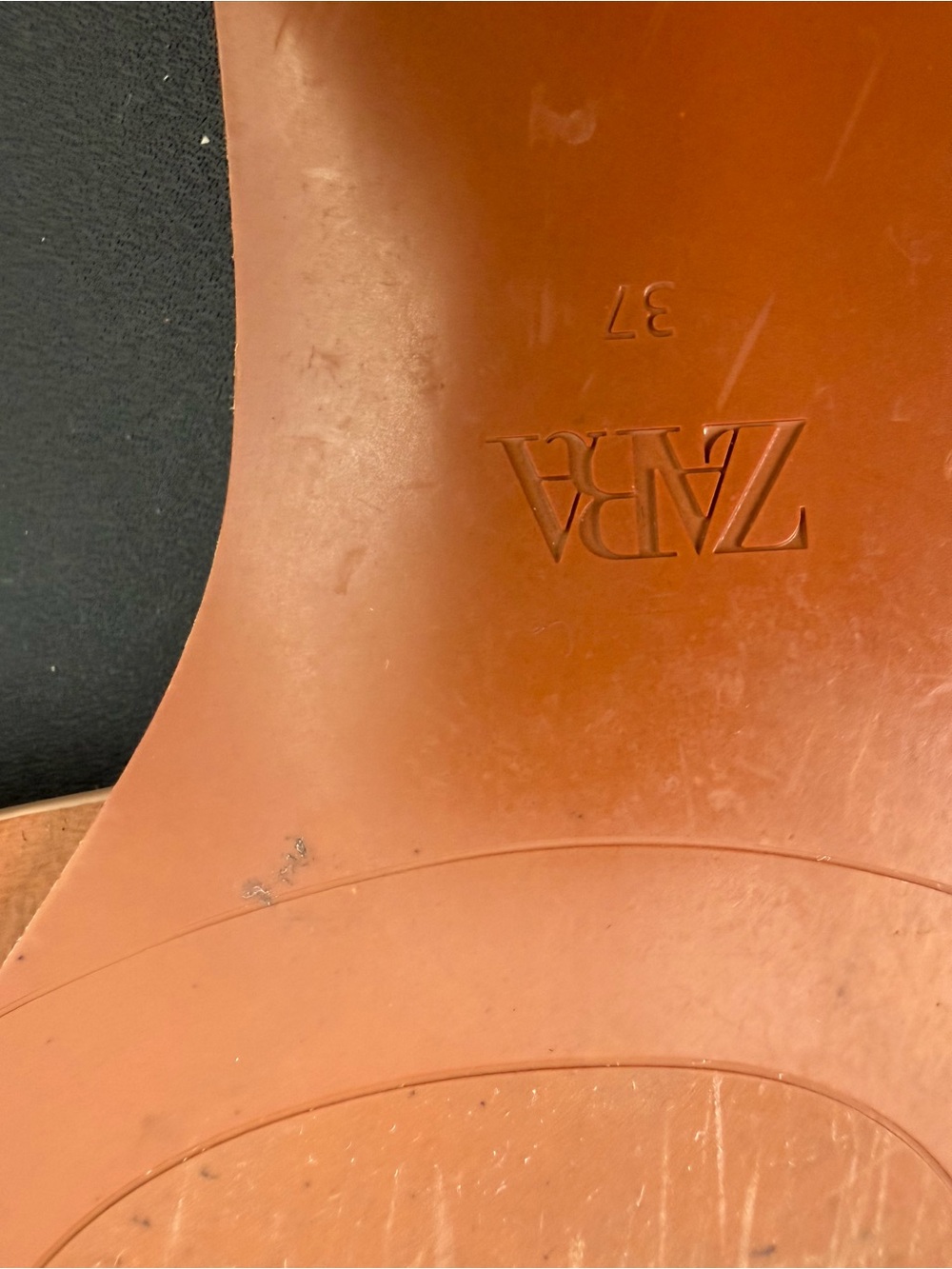Zara Women’s Cognac Crossed Woven Leather Flat Slide Sandals - Picture 3 of 3